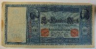 Deutsches Reich 100 Mark Rosenberg Nr. 43 a, Serie G, Papier weiss -