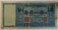 Deutsches Reich 100 Mark Rosenberg Nr. 43 a, Serie G, Papier weiss -