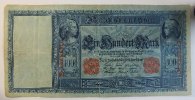 Deutsches Reich 100 Mark Rosenberg Nr. 43 b, Serie E, Papier hellblau -