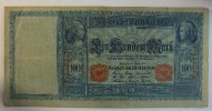 Deutsches Reich 100 Mark Rosenberg Nr. 43 b, Serie F, Papier hellblau -