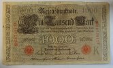 Deutsches Reich 1000 Mark Rosenberg Nr. 45 b, Serie F, Unterdruck K, KN 7-stellig rotes, Siegel -