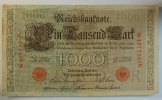 Deutsches Reich 1000 Mark Rosenberg Nr. 45 b, Serie K, Unterdruck R, KN 7-stellig rotes, Siegel -