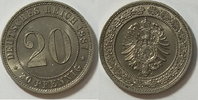 Kaiserreich 20 Pfennig 1887 A FDC-