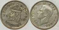 Großbritannien 6 Pence 1945 ss 5,00 EUR prix TTC + 8,99 EUR frais d'envoi