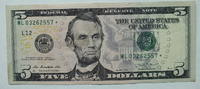 USA 5 $ Star Note Serie ML -