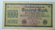 Weimar 1000 Mark Rosenberg Nr. 75 d, WZ: Dornen, KN rot, FZ: SB -