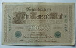 Kaiserreich 1000 Mark Rosenberg Nr. 46 b,grünes Siegel, Serie C, Unterdruck: G, KN: 7 stellig -