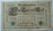 Kaiserreich 1000 Mark Rosenberg Nr. 46 b,grünes Siegel, Serie D, Unterdruck: G, KN: 7 stellig -