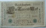 Kaiserreich 1000 Mark Rosenberg Nr. 46 b,grünes Siegel, Serie D, Unterdruck: G, KN: 7 stellig -