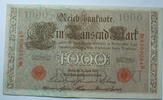 Kaiserreich 1000 Mark Rosenberg Nr. 45 b,rotes Siegel, Serie N, Unterdruck: U, KN: 7 stellig -