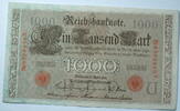 Kaiserreich 1000 Mark Rosenberg Nr. 45 b,rotes Siegel, Serie N, Unterdruck: U, KN: 7 stellig -