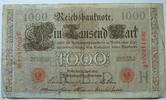 Kaiserreich 1000 Mark Rosenberg Nr. 45 b,rotes Siegel, Serie E, Unterdruck: H, KN: 7 stellig -