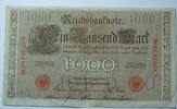 Kaiserreich 1000 Mark Rosenberg Nr. 45 b,rotes Siegel, Serie N, Unterdruck: U, KN: 7 stellig -