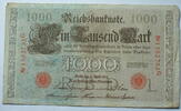 Kaiserreich 1000 Mark Rosenberg Nr. 45 b,rotes Siegel, Serie G, Unterdruck: L, KN: 7 stellig -