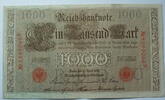 Kaiserreich 1000 Mark Rosenberg Nr. 45 b,rotes Siegel, Serie N, Unterdruck: U, KN: 7 stellig -