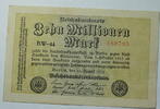 Weimar 10 Millionen Mark Rosenberg Nr. 105 a, WZ: Hakensterne, KN 6 atellig, FZ: BW -