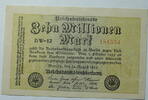 Weimar 10 Millionen Mark Rosenberg Nr. 105 a, WZ: Hakensterne, KN 6 stellig, FZ: BW -