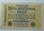 Weimar 10 Millionen Mark Rosenberg Nr. 105 a, WZ: Hakensterne, KN 6 stellig, FZ: AK -