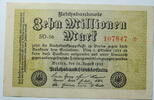 Weimar 10 Millionen Mark Rosenberg Nr. 105 a, WZ: Hakensterne, KN 6 stellig, FZ: SO -