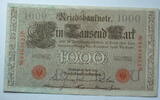 Kaiserreich 1000 Mark Rosenberg Nr. 45 b,rotes Siegel, Serie N, Unterdruck: U, KN: 7 stellig -