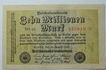 Weimar 10 Millionen Mark Rosenberg Nr. 105 a, WZ: Hakensterne, KN 6 stellig, FZ: SO -