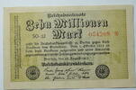 Weimar 10 Millionen Mark Rosenberg Nr. 105 a, WZ: Hakensterne, KN 6 stellig, FZ: SO -