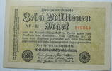 Weimar 10 Millionen Mark Rosenberg Nr. 105 a, WZ: Hakensterne, KN 6 stellig, FZ: NF -