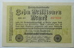 Weimar 10 Millionen Mark Rosenberg Nr. 105 a, WZ: Hakensterne, KN 6 stellig, FZ: RH -