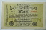 Weimar 10 Millionen Mark Rosenberg Nr. 105 a, WZ: Hakensterne, KN 6 stellig, FZ: RH -