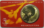 Australien 5 $ Olympische Sommerspiele 2000 in Sydney - Gewichtheben 21 - 28 - Coincard + Hülle -