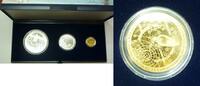 Deutschland Silber - Gold Medallien Komet Hale Bopp 1 x AG Med. 35 mm 20 g, 1 x 50 mm 50 g, 1 x Goldmedallie 120 mm -
