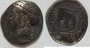 Griechen Kolophon AR Diobol AR Diobol 0,93 g Kopf des Apollon im Lorbeer Kranznach links RV. Lyra -