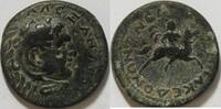 Antikes Griechenland AE 25 3. Jhd. Makedonien röm. Pro.gabe Kopf des Herakles in Löwenhaube Rs. Reiter mit Speer TTB