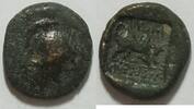 Phrygien Kibyra AE 11 mm Av: Behelmter Kopf rechts. Rs.: Buckelstier rechts in vertieftem Quadrat -