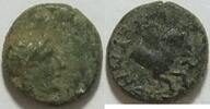 Aiolis-Kyme AE 10 mm Apollokopf nach rechts, Rs. Pferdevorderteil nach rechts -