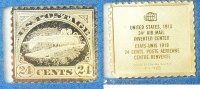 Franklin Mint 24 Cent Silberprägung 2 Cent Briefmarke von 1918 -