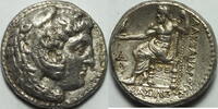 Tetradrachme 336 - 323 v.Chr Makedonien Alexander der Grosse Beiz.:Dreieck m. Punkt und Buchstaben Theta u. Epsilon ss -  vz