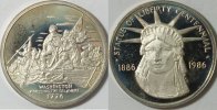 USA Silber Med. Washington Überquerung des Delaware 1770 Silbermed. 28 Gramm -