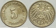 Kaiserreich 5 Pf 1911 J ss 1,00 EUR prix TTC + 8,99 EUR frais d'envoi
