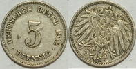 Kaiserreich 5 Pf 1912 J ss 1,00 EUR prix TTC + 8,99 EUR frais d'envoi