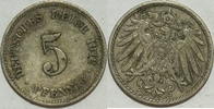 Kaiserreich 5 Pf 1912 J ss 1,00 EUR prix TTC + 8,99 EUR frais d'envoi