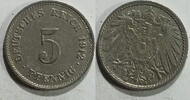 Kaiserreich 5 Pf 1912 G ss 1,00 EUR prix TTC + 8,99 EUR frais d'envoi