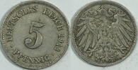 Kaiserreich 5 Pf 1913 F ss 1,00 EUR prix TTC + 8,99 EUR frais d'envoi