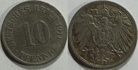 Kaiserreich 10 Pf 1911 D vz 1,00 EUR prix TTC + 8,99 EUR frais d'envoi