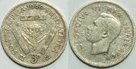 Südafrika 3 Pence 1946 TTB