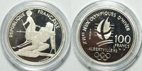 Frankreich 100 Francs Olympische Albertville 1992 Abfahrtslauf -