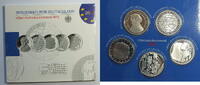 Deutschland 5 x 10 € Komplette Jahresausgabe der 10 € Stücke in Silber -
