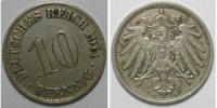 Kaiserreich Deutsches Reich 10 Pfennig 1907 A ss 1,00 EUR prix TTC + 8,99 EUR frais d'envoi