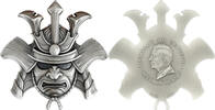 Solomon Islands 10 dollars Samurai Helmet Ancient Warriors 10 oz Antique finish Silver Coin 10$ Solomon Islands 2024 -