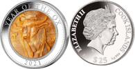 Cook Islands 25 dollars Year of the OX Mother of Pearl 5 oz Proof Silver Coin 25$ Cook Islands 2021 -